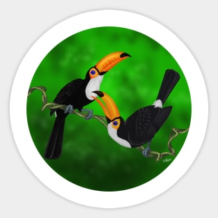 TWO TOUCANS Sticker